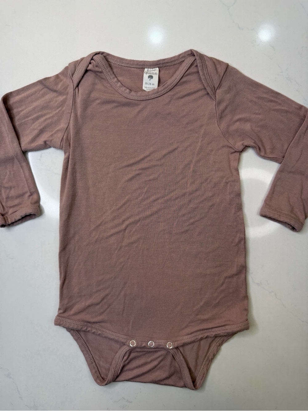 Kate Quinn Bamboo Long Sleeve Bodysuit 18-24M Mauve Viscose from Bamboo